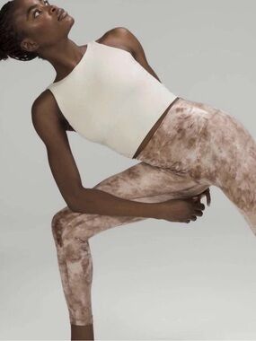 Lululemon Align High Rise Legging Shine Diamond Dye Misty Shell Cacao Womens 2
